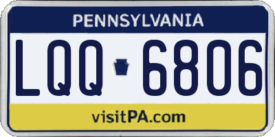 PA license plate LQQ6806