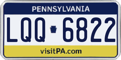 PA license plate LQQ6822