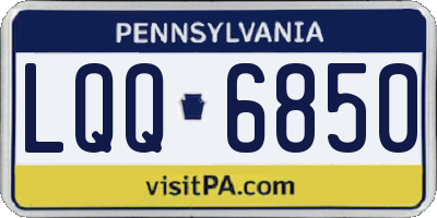 PA license plate LQQ6850
