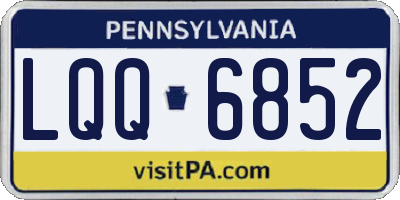 PA license plate LQQ6852