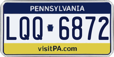 PA license plate LQQ6872
