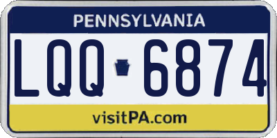 PA license plate LQQ6874