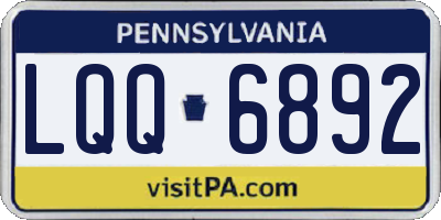 PA license plate LQQ6892