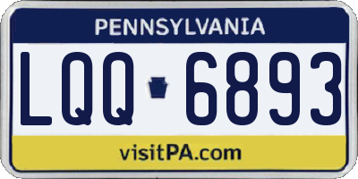 PA license plate LQQ6893