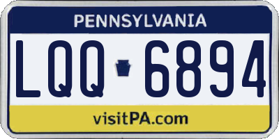 PA license plate LQQ6894