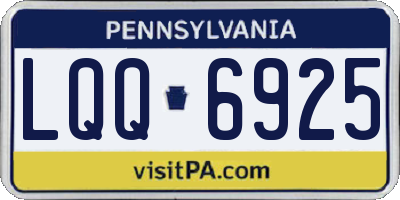 PA license plate LQQ6925