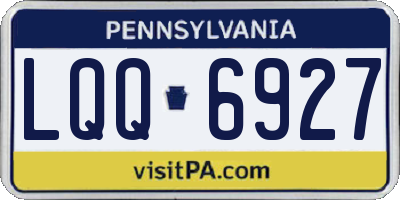 PA license plate LQQ6927