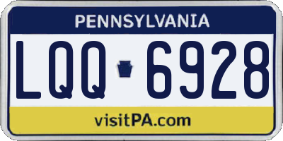 PA license plate LQQ6928