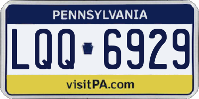 PA license plate LQQ6929
