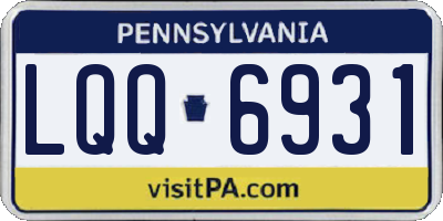 PA license plate LQQ6931