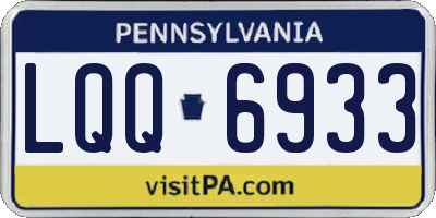 PA license plate LQQ6933