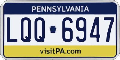 PA license plate LQQ6947