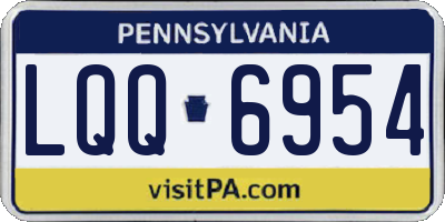 PA license plate LQQ6954