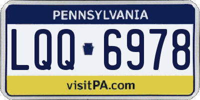 PA license plate LQQ6978
