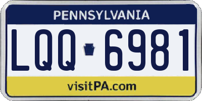 PA license plate LQQ6981