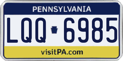 PA license plate LQQ6985