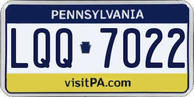 PA license plate LQQ7022