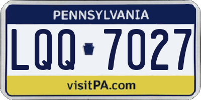PA license plate LQQ7027