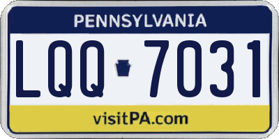 PA license plate LQQ7031
