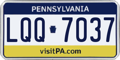 PA license plate LQQ7037