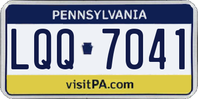 PA license plate LQQ7041