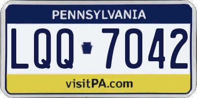 PA license plate LQQ7042