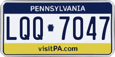 PA license plate LQQ7047