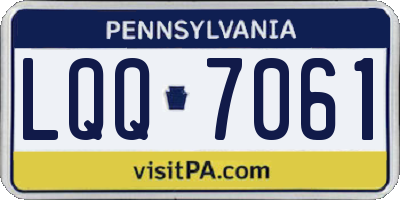 PA license plate LQQ7061