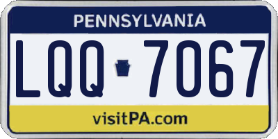 PA license plate LQQ7067