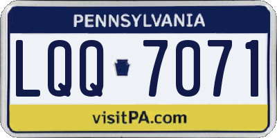 PA license plate LQQ7071