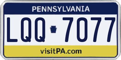 PA license plate LQQ7077