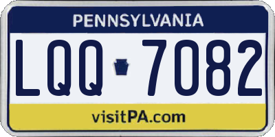 PA license plate LQQ7082