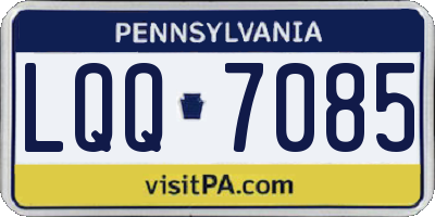 PA license plate LQQ7085