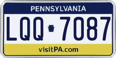 PA license plate LQQ7087