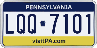 PA license plate LQQ7101