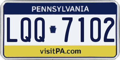 PA license plate LQQ7102
