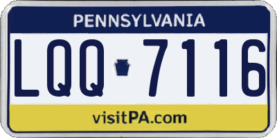 PA license plate LQQ7116