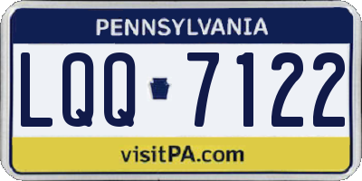 PA license plate LQQ7122
