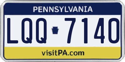 PA license plate LQQ7140