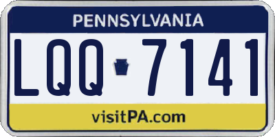 PA license plate LQQ7141
