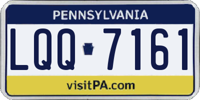 PA license plate LQQ7161