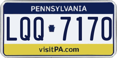 PA license plate LQQ7170