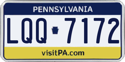 PA license plate LQQ7172