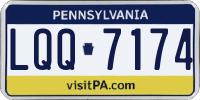 PA license plate LQQ7174