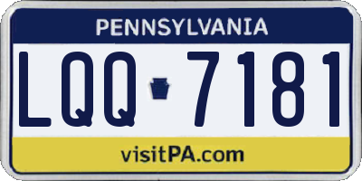 PA license plate LQQ7181