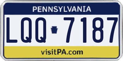 PA license plate LQQ7187