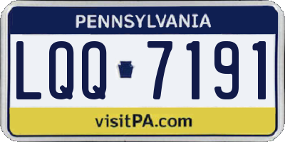 PA license plate LQQ7191