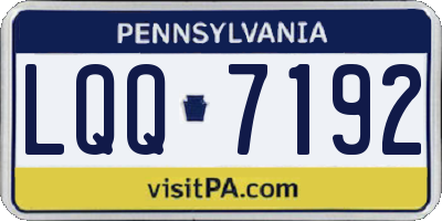 PA license plate LQQ7192