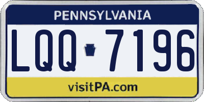 PA license plate LQQ7196