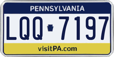 PA license plate LQQ7197